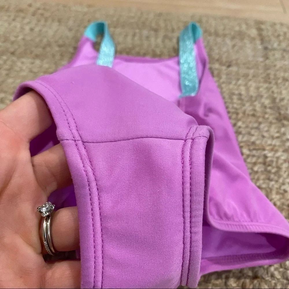 Cat & Jack Girls Seashell Swimsuit With Sparkly Straps 6/6x